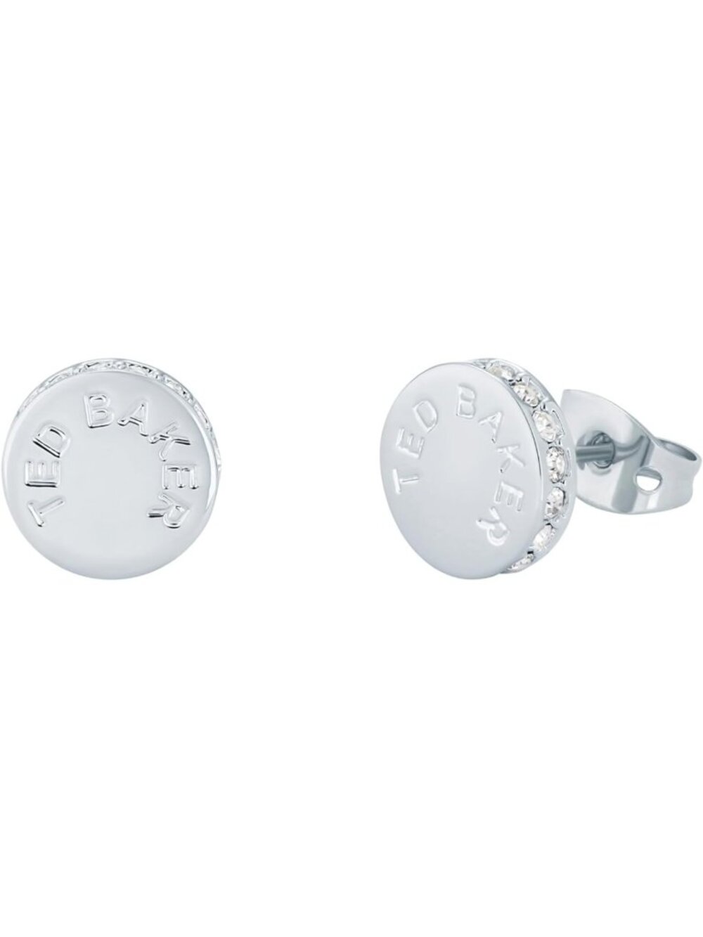 Sparkle Dot Logo Stud Earrings in Silver & Crystal - Elegant Fashion Jewelry